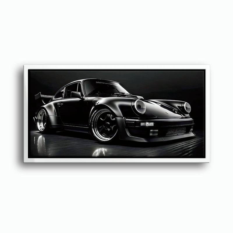 Porsche 911 Shadow Legend Wall Art – Black Sports Car Canvas Print