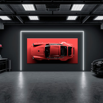Porsche 911 Scarlet Velocity Wall Art – Red Sports Car Canvas Print