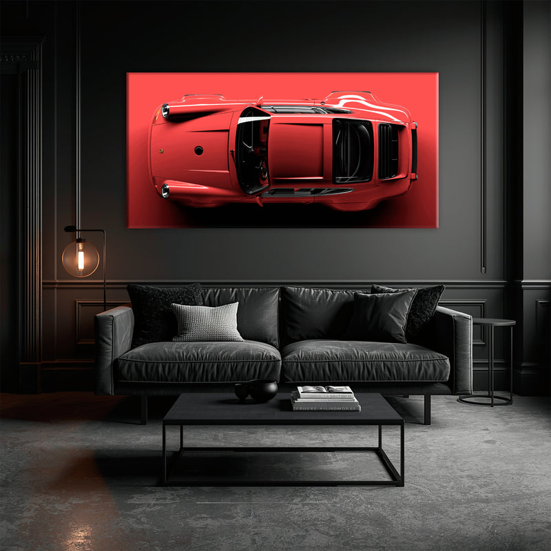 Porsche 911 Scarlet Velocity Wall Art – Red Sports Car Canvas Print
