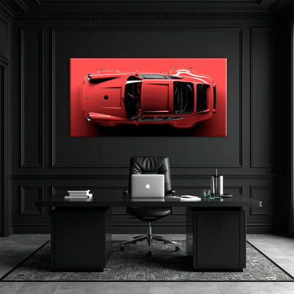 Porsche 911 Scarlet Velocity Wall Art – Red Sports Car Canvas Print