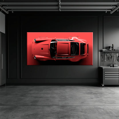 Porsche 911 Scarlet Velocity Wall Art – Red Sports Car Canvas Print