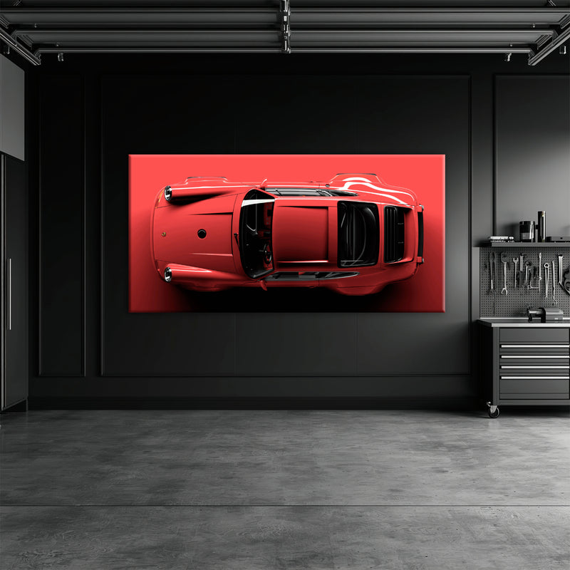 Porsche 911 Scarlet Velocity Wall Art – Red Sports Car Canvas Print