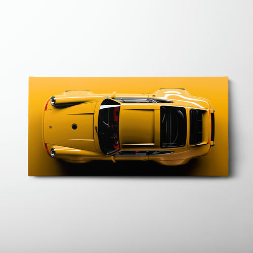 Porsche 911 Solar Surge Wall Art – Yellow Sports Car Canvas Print