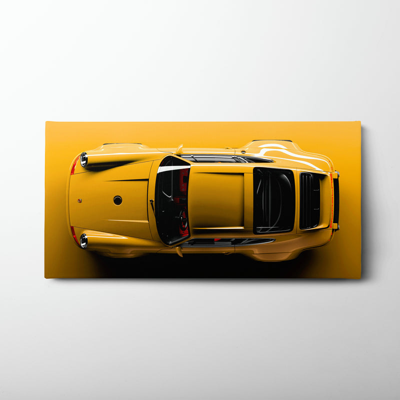 Porsche 911 Solar Surge Wall Art – Yellow Sports Car Canvas Print