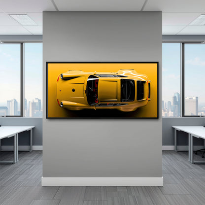 Porsche 911 Solar Surge Wall Art – Yellow Sports Car Canvas Print