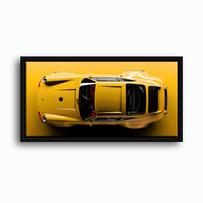 Porsche 911 Solar Surge Wall Art – Yellow Sports Car Canvas Print