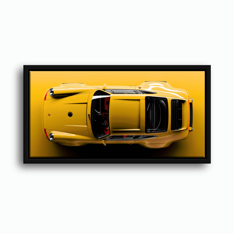 Porsche 911 Solar Surge Wall Art – Yellow Sports Car Canvas Print