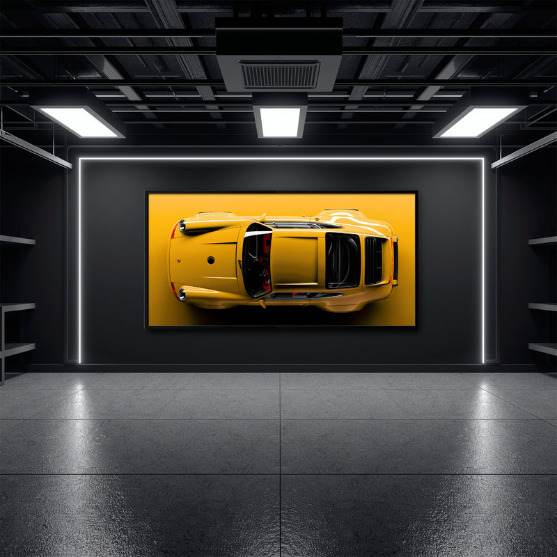Porsche 911 Solar Surge Wall Art – Yellow Sports Car Canvas Print