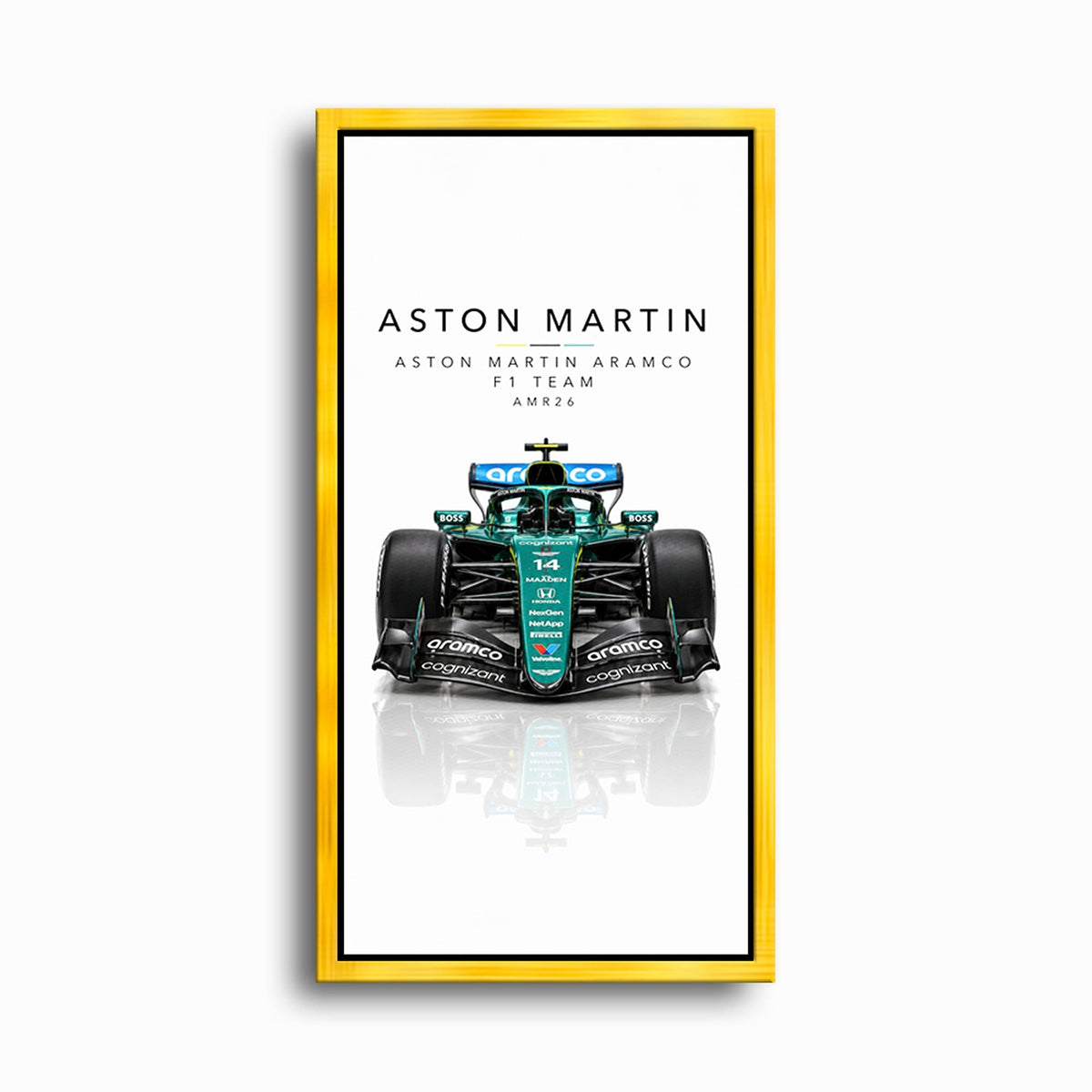 Aston Martin Aramco AMR26 Wall Art | Formula 1 Decor Cars