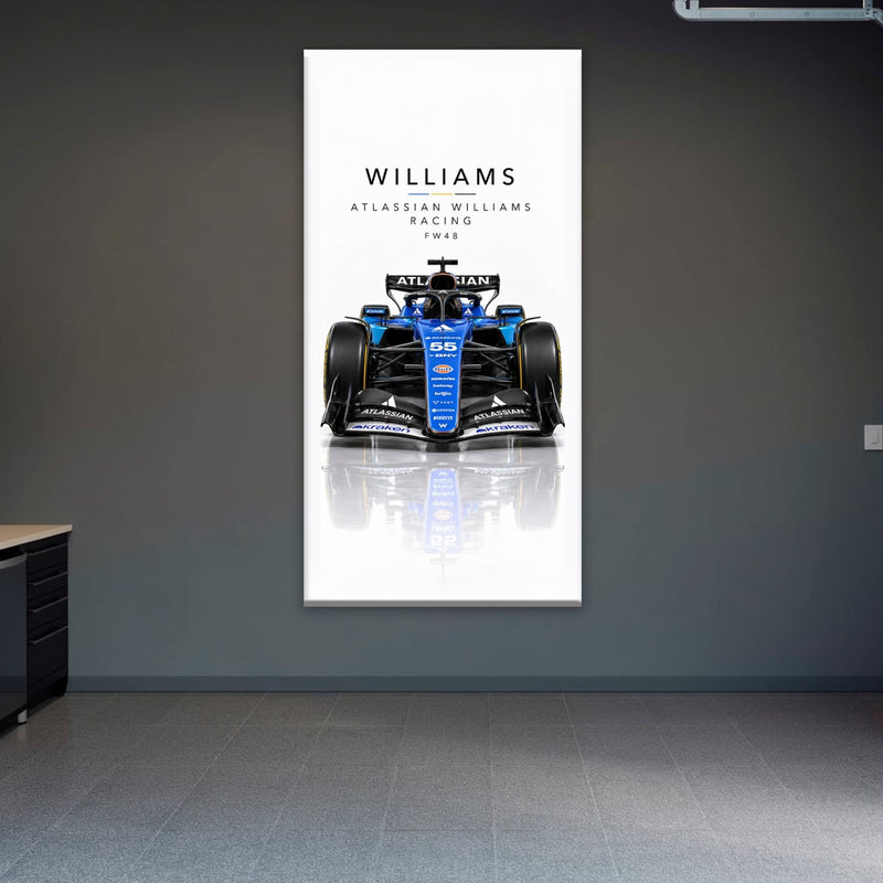 Atlassian Williams Racing FW48 Wall Art | Formula 1 Decor Cars
