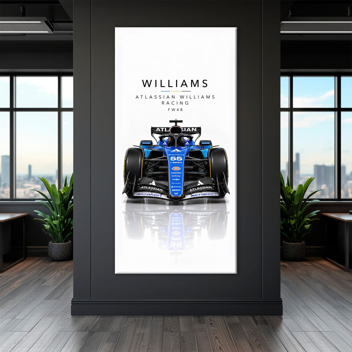 Atlassian Williams Racing FW48 Wall Art | Formula 1 Decor Cars