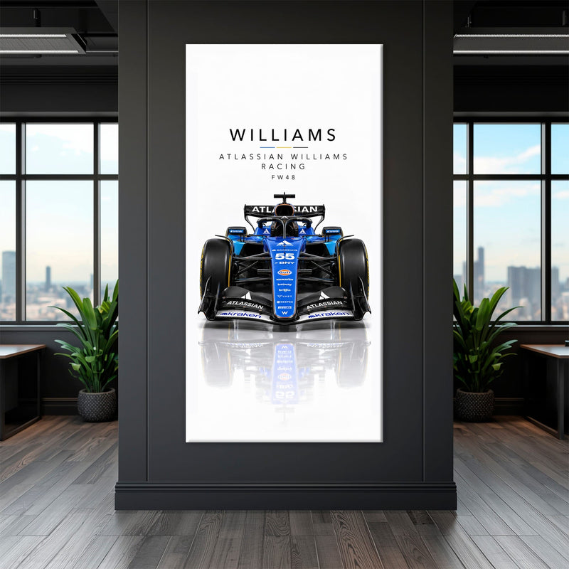 Atlassian Williams Racing FW48 Wall Art | Formula 1 Decor Cars