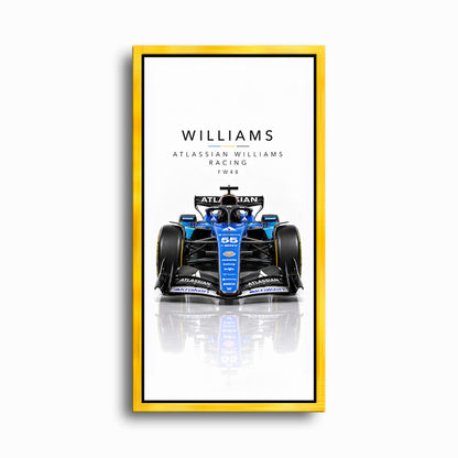 Atlassian Williams Racing FW48 Wall Art | Formula 1 Decor Cars