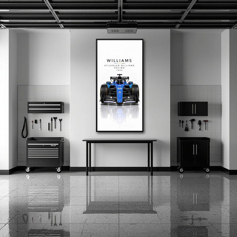 Atlassian Williams Racing FW48 Wall Art | Formula 1 Decor Cars