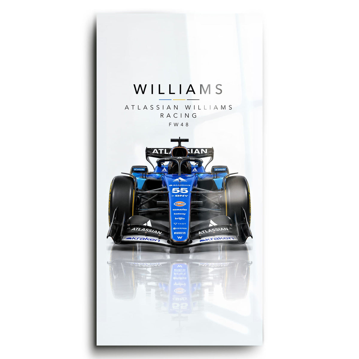 Atlassian Williams Racing FW48 Wall Art | Formula 1 Decor Cars