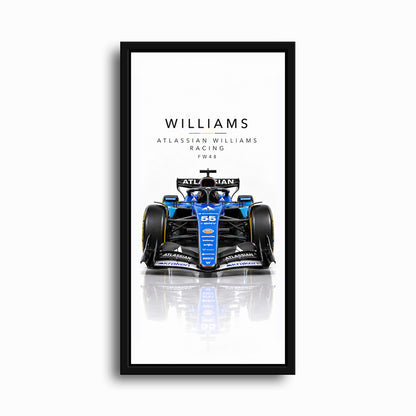Atlassian Williams Racing FW48 Wall Art | Formula 1 Decor Cars