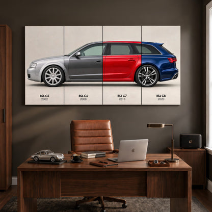 Audi RS6 Avant Evolution Poster & Canvas Wall Art | Caveson Canvas / 12х24 / Gallery Wrap Cars
