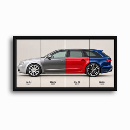 Audi RS6 Avant Evolution Poster & Canvas Wall Art | Caveson Framed Canvas / 12х24 / Black Cars