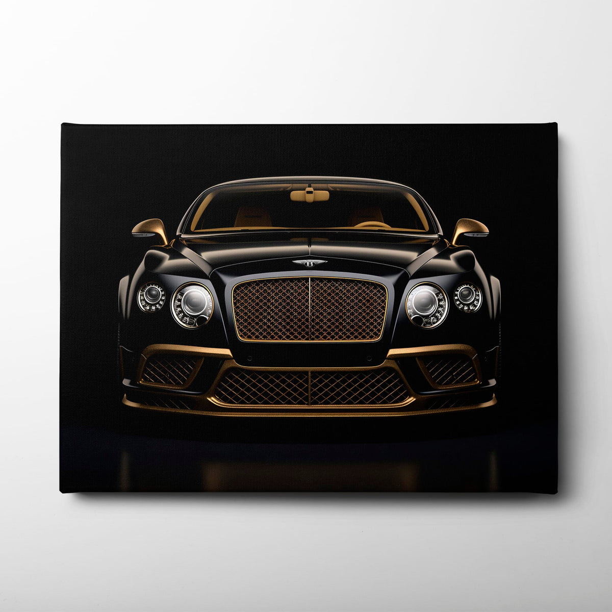 Bentley Continental GT Black Gold Wall Art – Luxury Coupe Canvas Print Cars