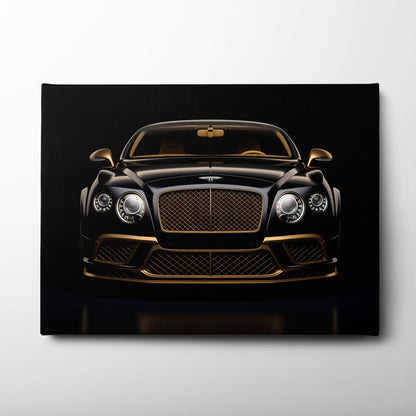 Bentley Continental GT Black Gold Wall Art – Luxury Coupe Canvas Print Cars