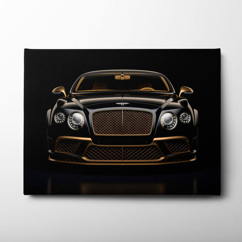 Bentley Continental GT Black Gold Wall Art – Luxury Coupe Canvas Print Cars