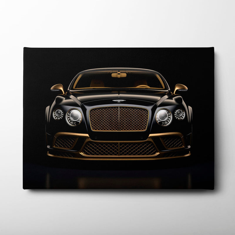 Bentley Continental GT Black Gold Wall Art – Luxury Coupe Canvas Print Cars