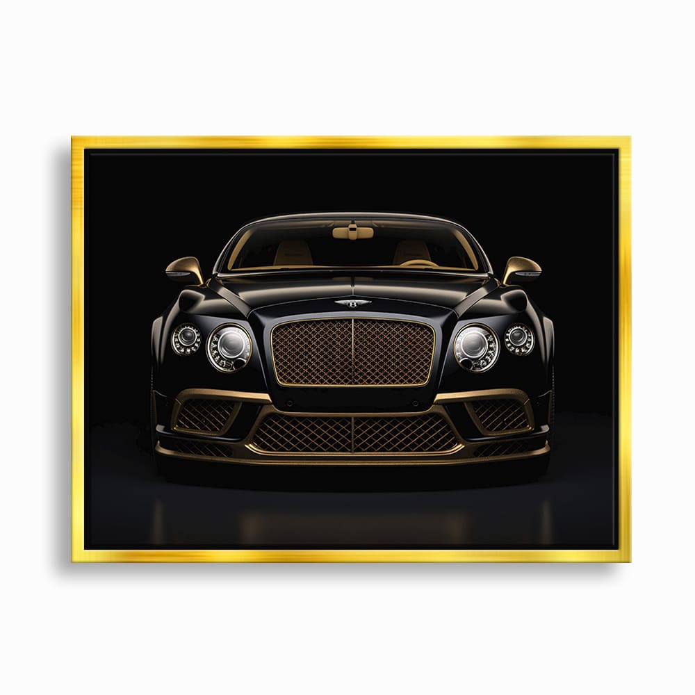 Bentley Continental GT Black Gold Wall Art – Luxury Coupe Canvas Print Cars