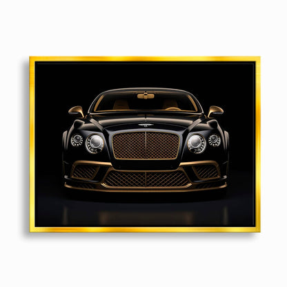 Bentley Continental GT Black Gold Wall Art – Luxury Coupe Canvas Print Cars