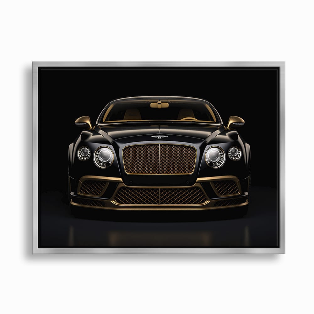 Bentley Continental GT Black Gold Wall Art – Luxury Coupe Canvas Print Cars