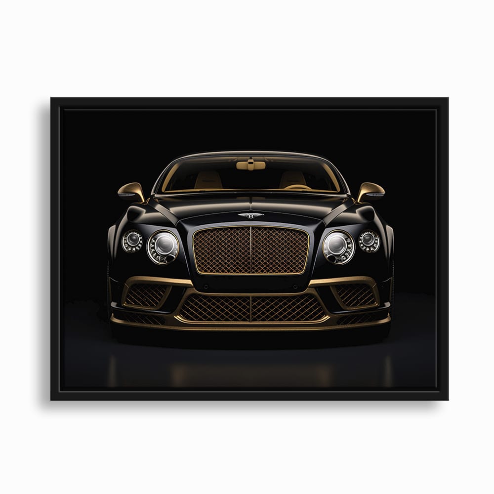 Bentley Continental GT Black Gold Wall Art – Luxury Coupe Canvas Print Cars