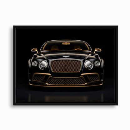 Bentley Continental GT Black Gold Wall Art – Luxury Coupe Canvas Print Cars