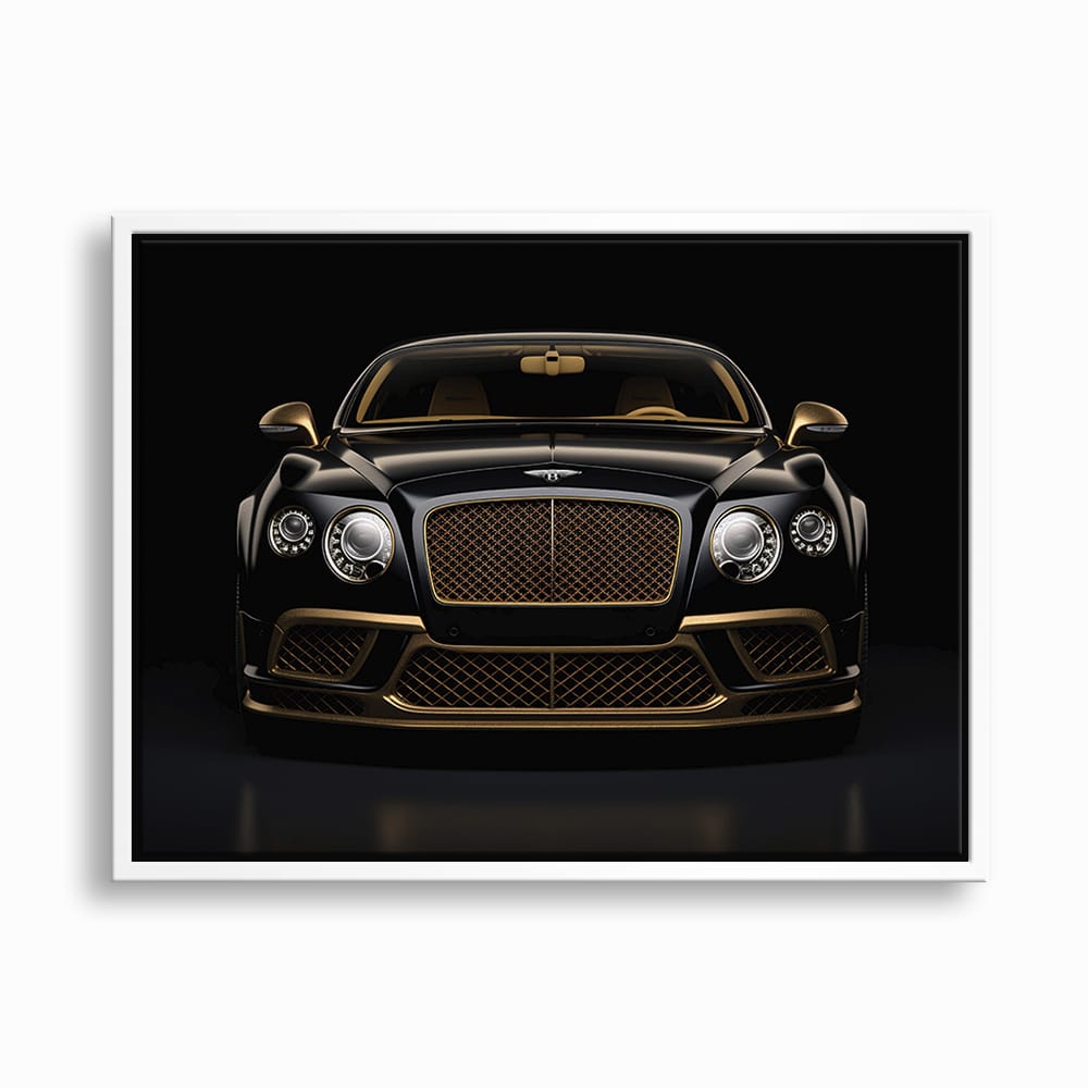Bentley Continental GT Black Gold Wall Art – Luxury Coupe Canvas Print Cars
