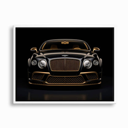 Bentley Continental GT Black Gold Wall Art – Luxury Coupe Canvas Print Cars