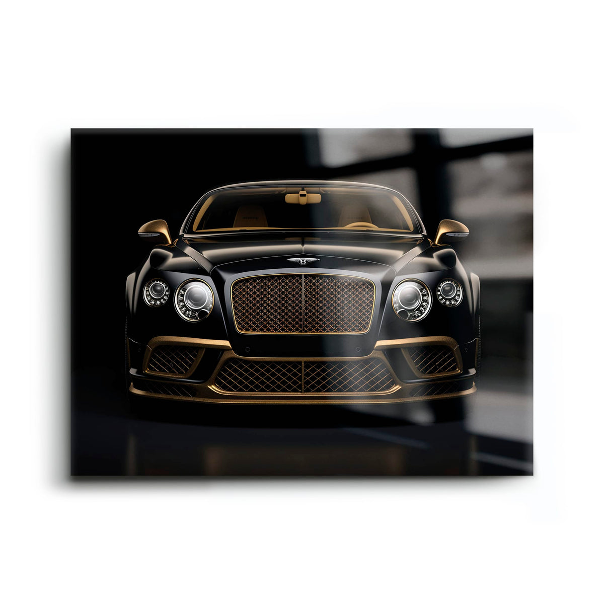 Bentley Continental GT Black Gold Wall Art – Luxury Coupe Canvas Print Cars