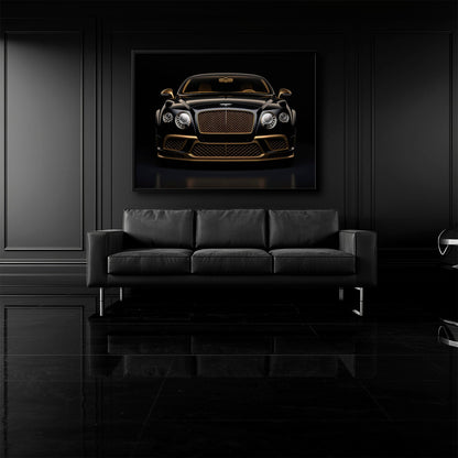 Bentley Continental GT Black Gold Wall Art – Luxury Coupe Canvas Print Cars