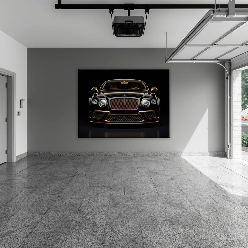 Bentley Continental GT Black Gold Wall Art – Luxury Coupe Canvas Print Cars