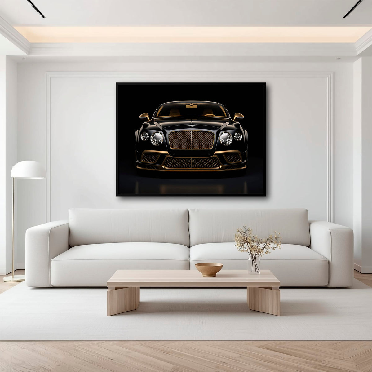 Bentley Continental GT Black Gold Wall Art – Luxury Coupe Canvas Print Cars