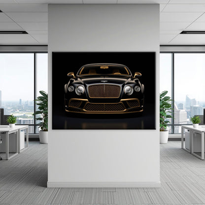 Bentley Continental GT Black Gold Wall Art – Luxury Coupe Canvas Print Cars