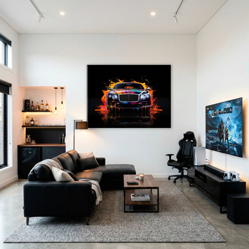 Bentley Continental GT Wall Art – Colorful Pop Art Canvas Print Cars