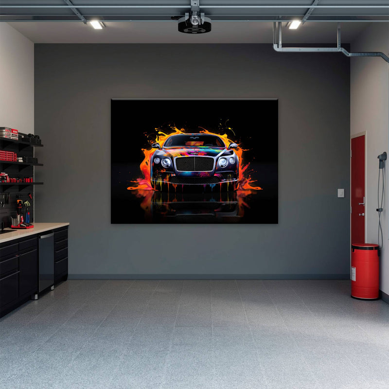Bentley Continental GT Wall Art – Colorful Pop Art Canvas Print Cars
