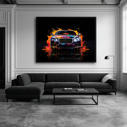 Bentley Continental GT Wall Art – Colorful Pop Art Canvas Print Cars