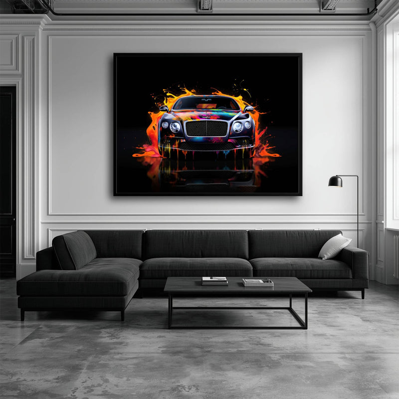 Bentley Continental GT Wall Art – Colorful Pop Art Canvas Print Cars