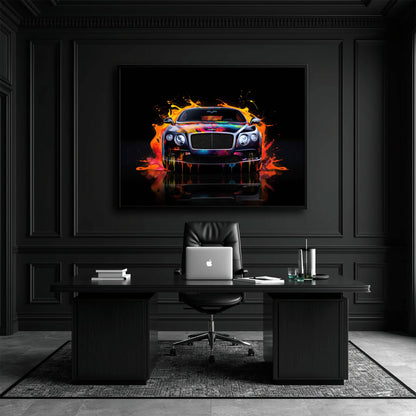 Bentley Continental GT Wall Art – Colorful Pop Art Canvas Print Cars