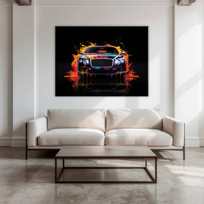 Bentley Continental GT Wall Art – Colorful Pop Art Canvas Print Cars