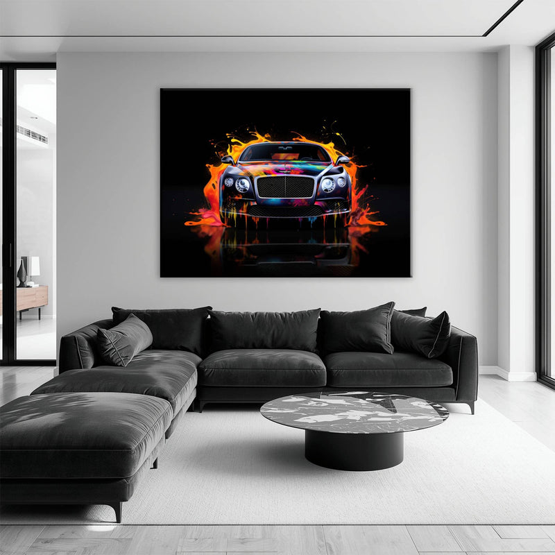Bentley Continental GT Wall Art – Colorful Pop Art Canvas Print Cars