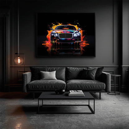Bentley Continental GT Wall Art – Colorful Pop Art Canvas Print Cars