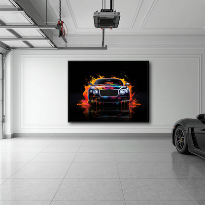 Bentley Continental GT Wall Art – Colorful Pop Art Canvas Print Cars