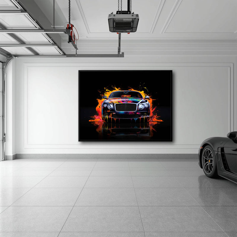 Bentley Continental GT Wall Art – Colorful Pop Art Canvas Print Cars