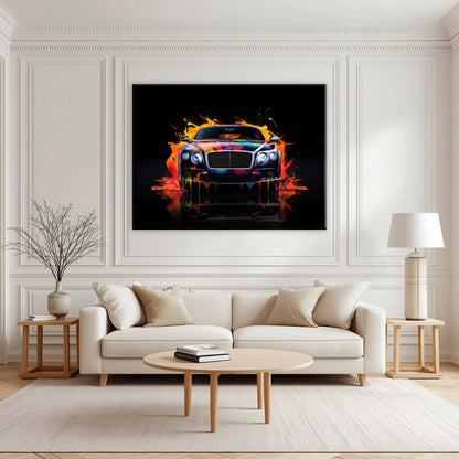 Bentley Continental GT Wall Art – Colorful Pop Art Canvas Print Cars