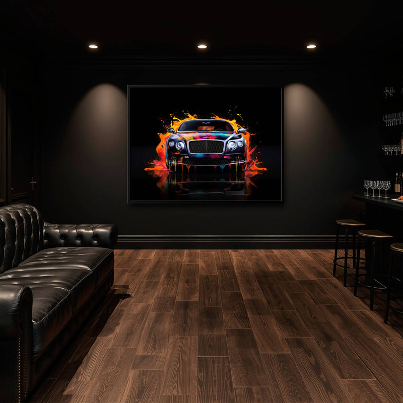 Bentley Continental GT Wall Art – Colorful Pop Art Canvas Print Cars